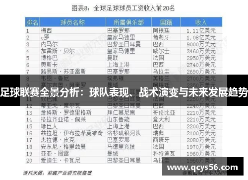 足球联赛全景分析：球队表现、战术演变与未来发展趋势